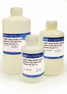 TBST Wash Buffer with Kathon 10X with 0.5% Tween 20, pH 7.4